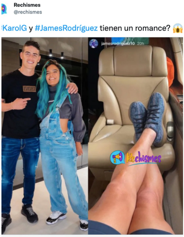 Rumores romance James Rodríguez y Karol G